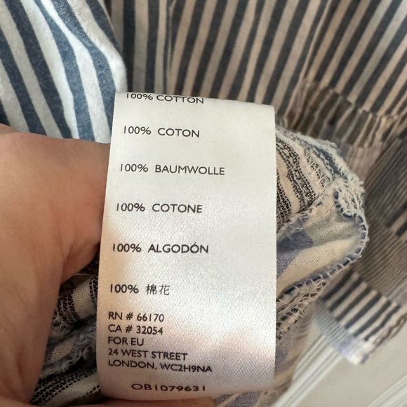 Maeve Anthropologie Size XL Zoe Swing Top Striped Patchwork Oversized Blue White - Picture 3 of 16